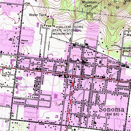 Topographic Map of Ruggles Building, CA
