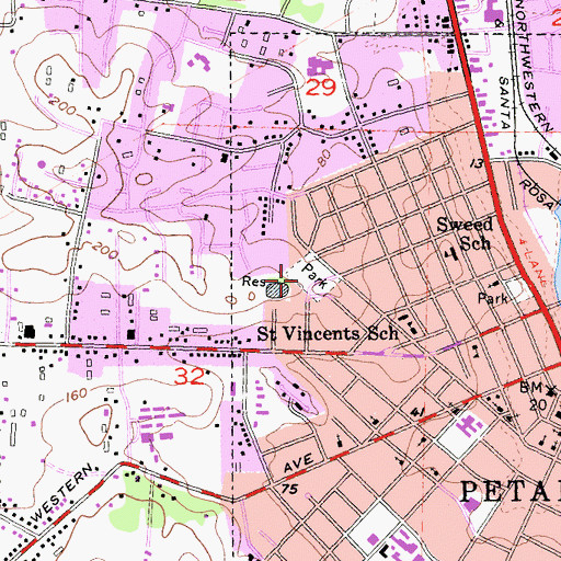 Topographic Map of Oak Hill Park, CA
