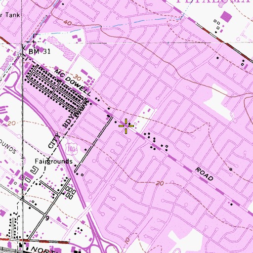 Topographic Map of Neighborhood Church of the Christian and Missionary Alliance, CA