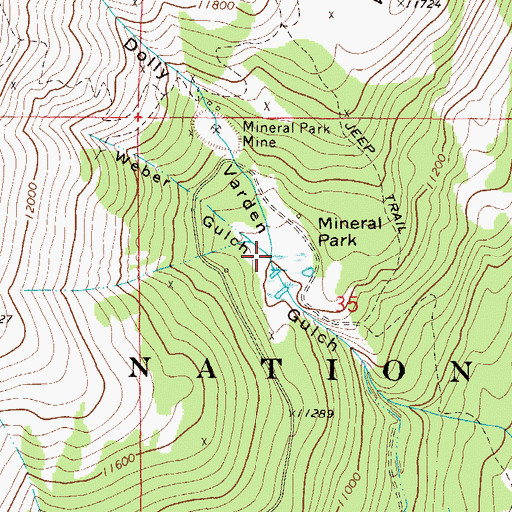 Topographic Map of Weber Gulch, CO