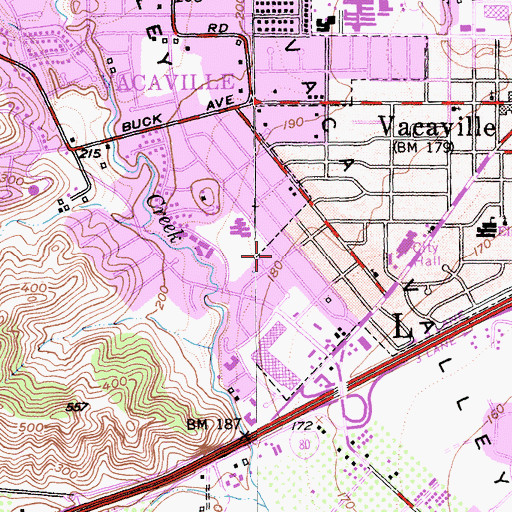 Topographic Map of Bethany Lutheran Church, CA