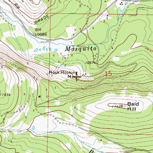 Topographic Map of Hock Hocking Mine, CO