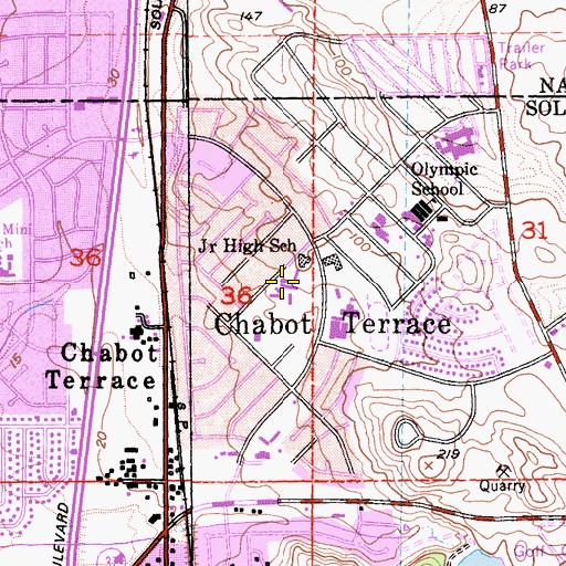 Topographic Map of Everest School, CA