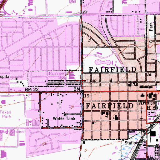 Topographic Map of Fairfield Medical Arts Center, CA