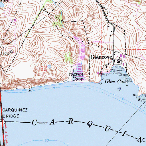 Topographic Map of Elliott Cove Marina, CA