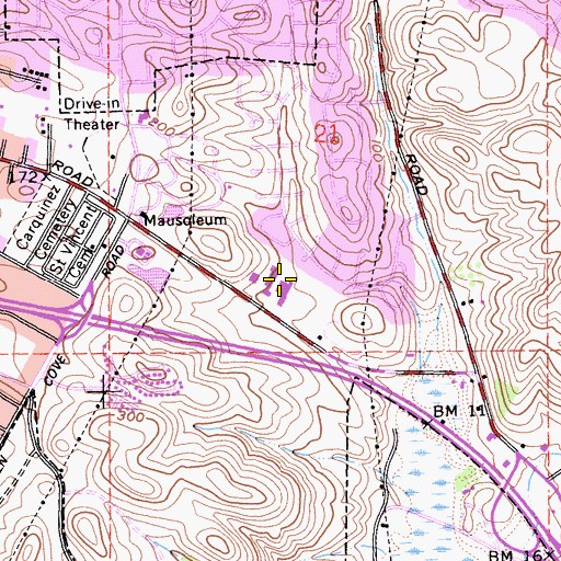 Topographic Map of Saint Patricks High School, CA