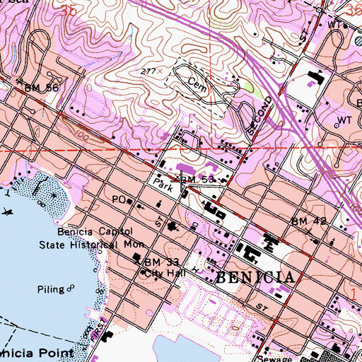 Topographic Map of Saint Catherines Convent, CA