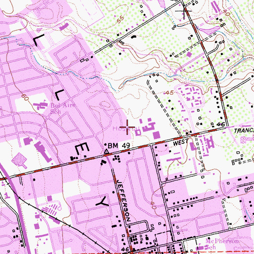 Topographic Map of Saint Joseph Health Queen of the Valley Medical Center, CA