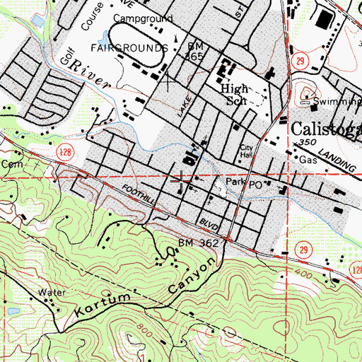 Topographic Map of First Church of Christ Scientist, CA