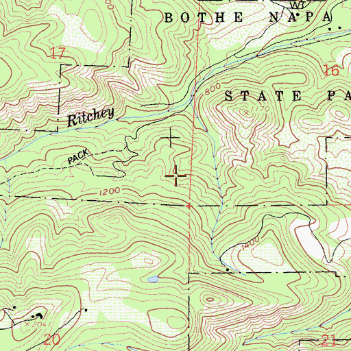 Topographic Map of South Fork Trail, CA
