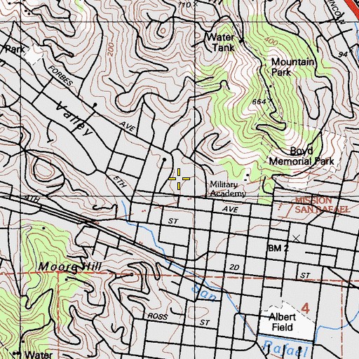Topographic Map of Foster Hall, CA