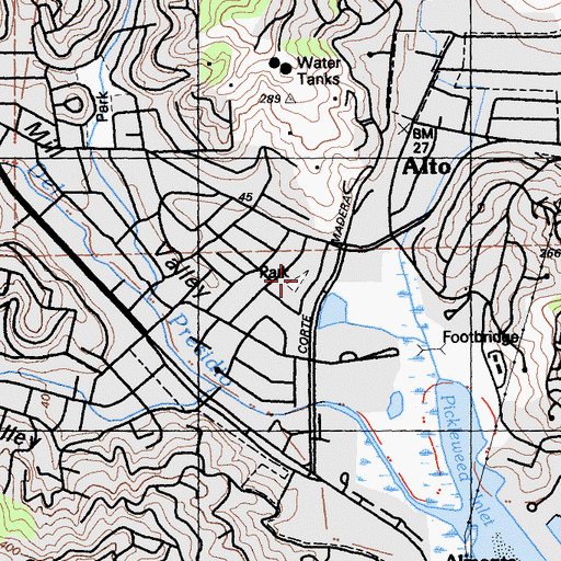 Topographic Map of Freeman Park, CA