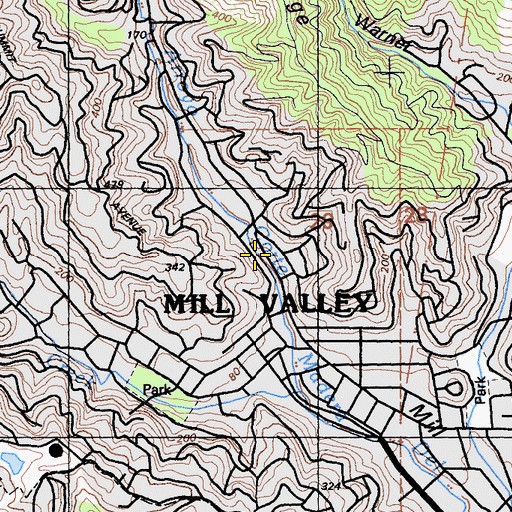 Topographic Map of Miller Grove, CA