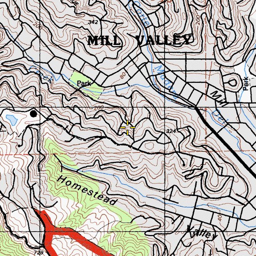 Topographic Map of Norris Memorial Park, CA