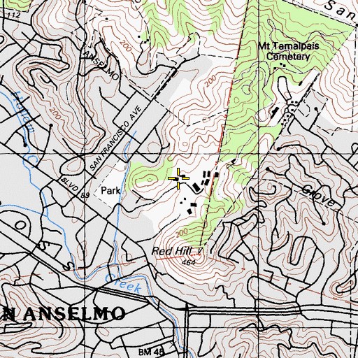 Topographic Map of Sunny Hills Orphanage, CA