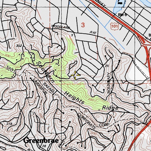 Topographic Map of Bret Harte Park, CA