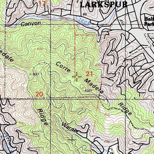Topographic Map of Huckleberry Trail, CA