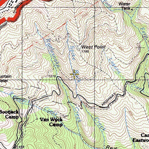 Topographic Map of Matt Davis Trail, CA