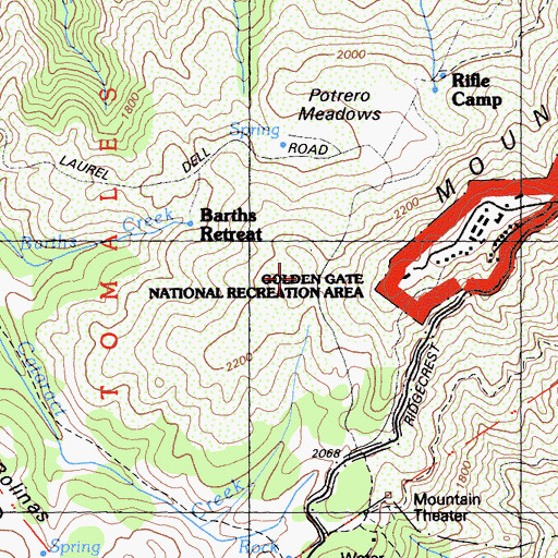 Topographic Map of Benstein Trail, CA