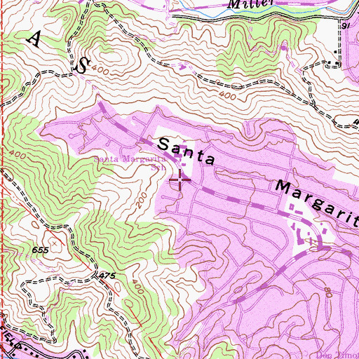 Topographic Map of Marindale School, CA