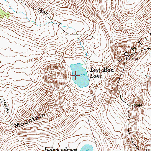 Topographic Map of Lost Man Lake, CO