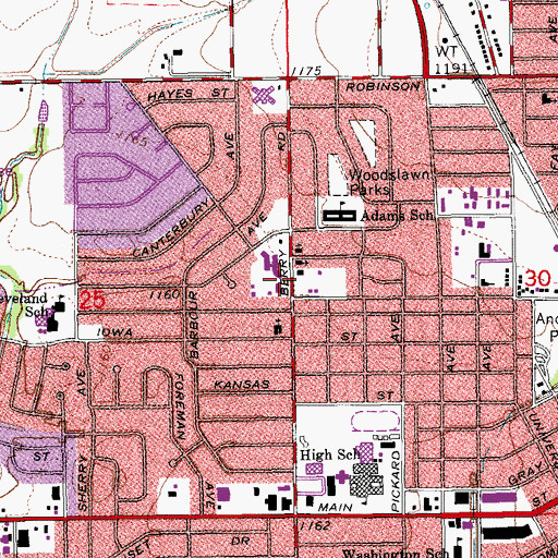 Topographic Map of Medi-File Church, OK