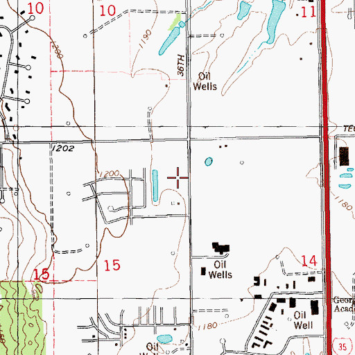 Topographic Map of Olivet Baptist Church-Norman, OK