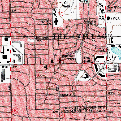 Topographic Map of Church of Christ-Britton Road, OK
