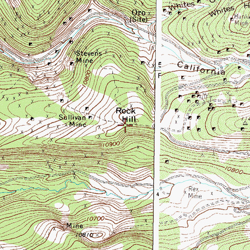 Topographic Map of Rock Hill, CO