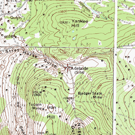 Topographic Map of Adelaide (historical), CO