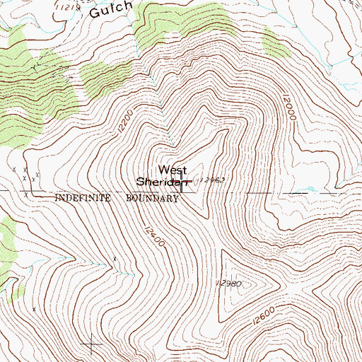 Topographic Map of West Sheridan, CO