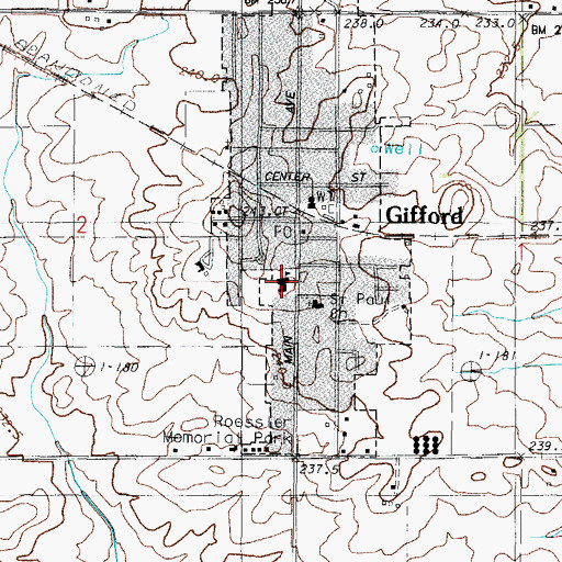Topographic Map of Gifford Elementary School, IL