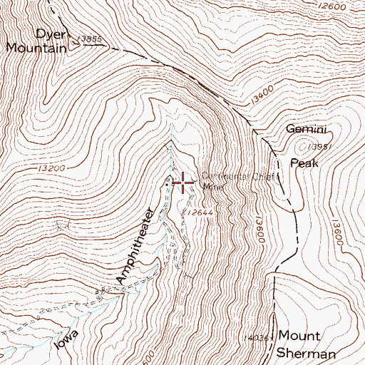 Topographic Map of Continental Chief Mine, CO