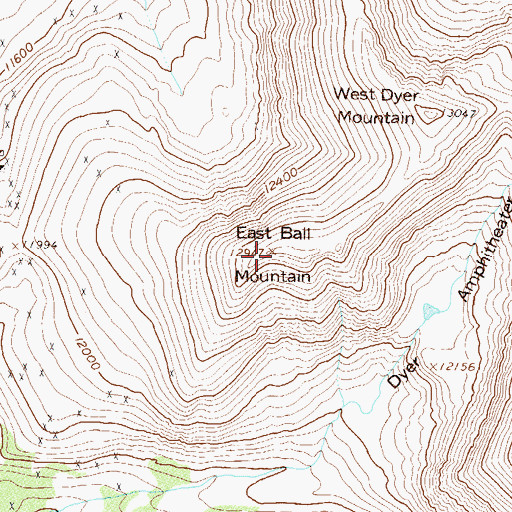 Topographic Map of East Ball Mountain, CO