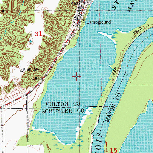 Topographic Map of Carlson Lake Waterfowl Management Area, IL