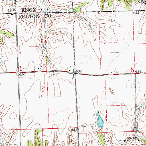 Topographic Map of Cottonwood Corners, IL