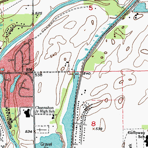Topographic Map of Minooka Widewater (historical), IL