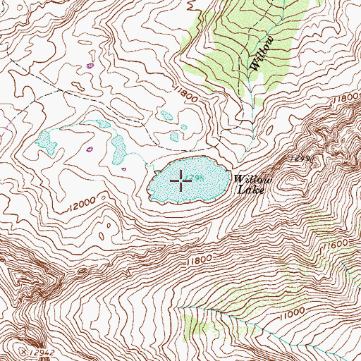 Topographic Map of Willow Lake, CO