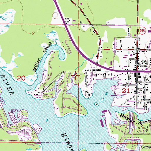 Topographic Map of Magnolia Creek, FL