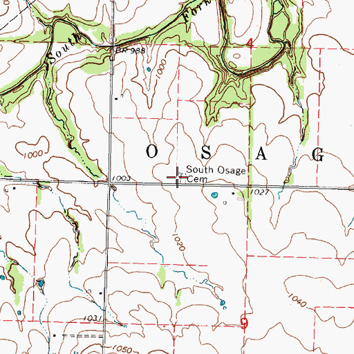Topographic Map of Gillham Cemetery, KS