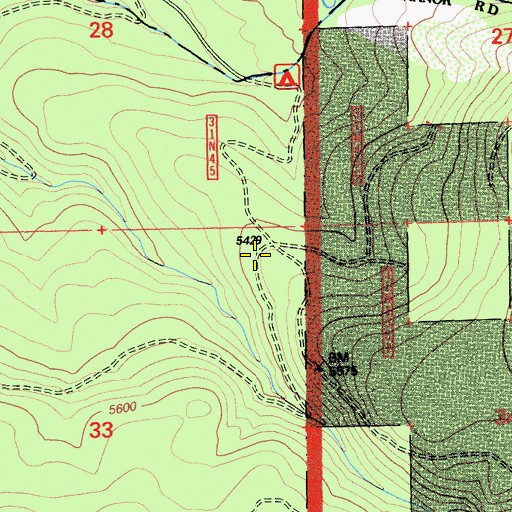 Topographic Map of Lassen National Forest Supervisor Office, CA