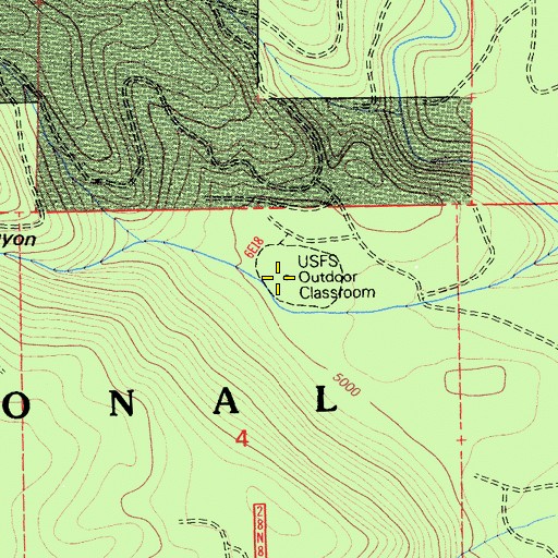 Topographic Map of United States Forest Service Outdoor Classroom, CA