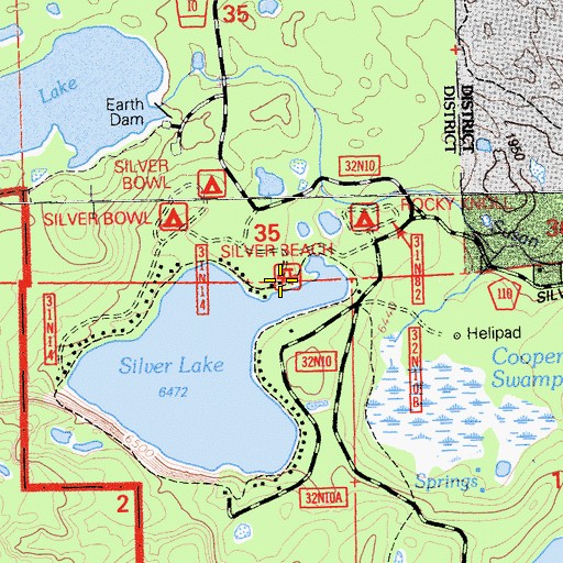 Topographic Map of Silver Beach Picnic Area, CA