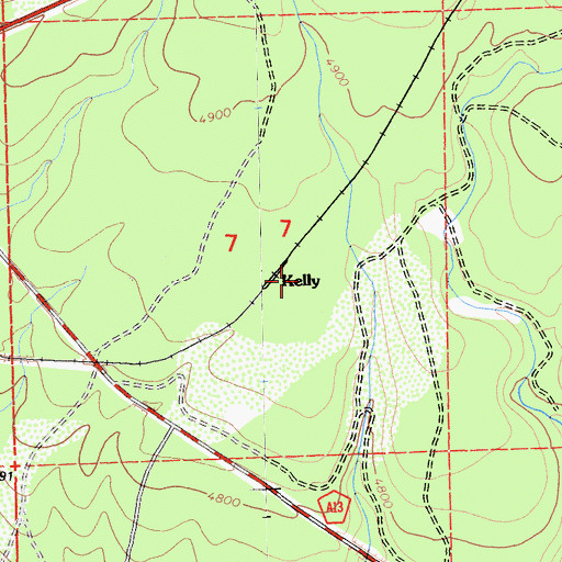 Topographic Map of Kelly, CA