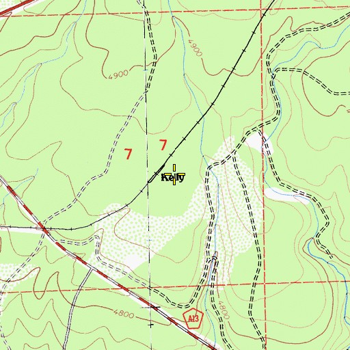 Topographic Map of Kelly, CA