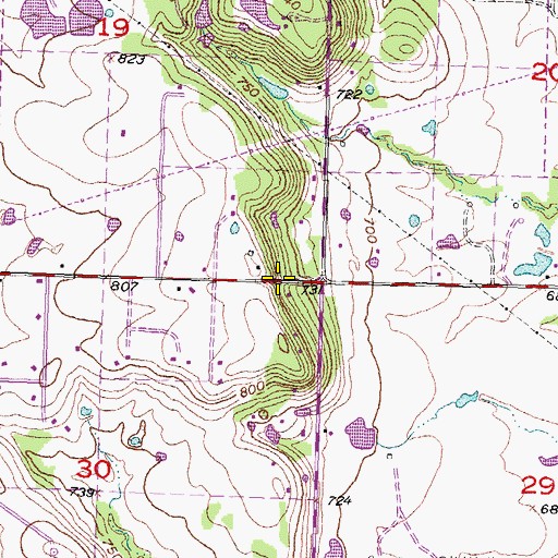 Topographic Map of Applegate Hill, OK