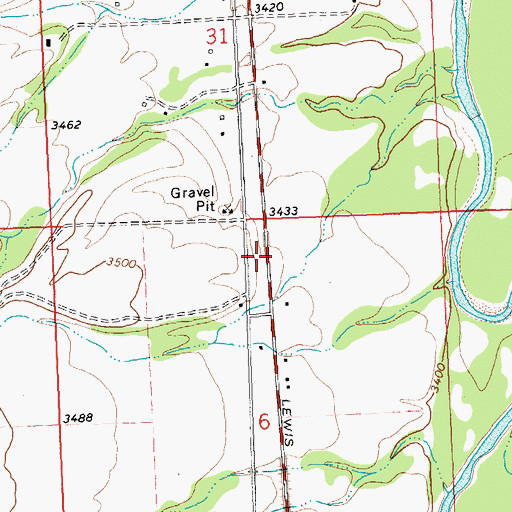 Topographic Map of Dunbar (historical), MT