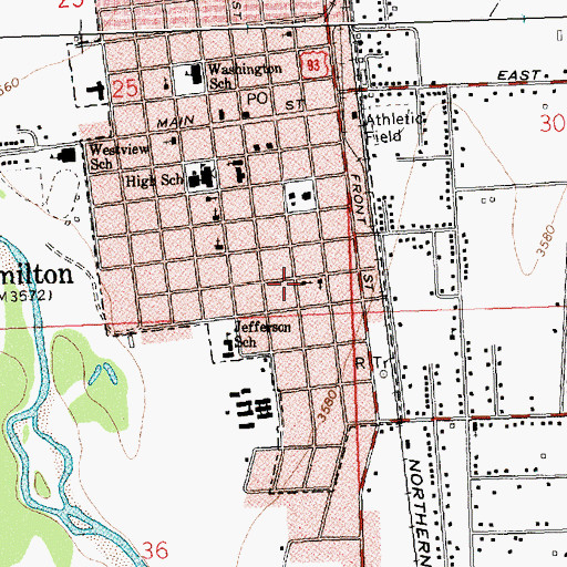 Topographic Map of Saint Pauls Episcopal Church, MT