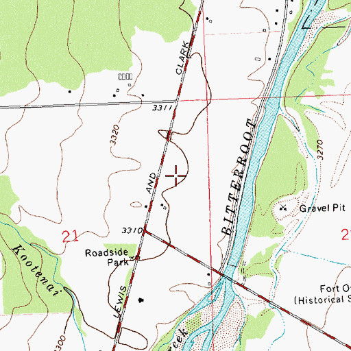 Topographic Map of North Valley Church of Christ, MT