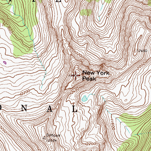 Topographic Map of New York Peak, CO